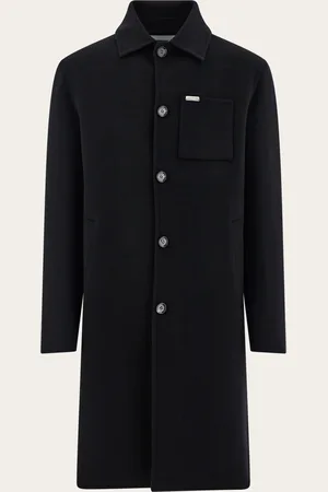 Salvatore Ferragamo Men Double-cashmere single-breasted coat