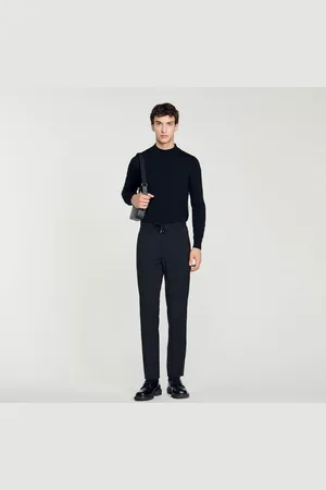 Sandro Elasticated straight-leg trousers
