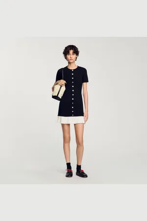 Sandro Mini knit dress with ruffle
