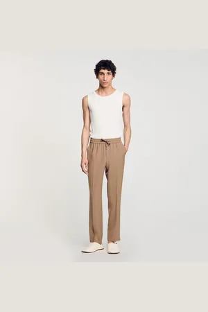 Sandro Elasticated straight-leg trousers
