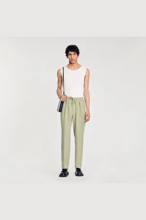Sandro Elasticated straight-leg trousers