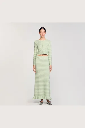 Sandro Rhinestone knit maxi skirt