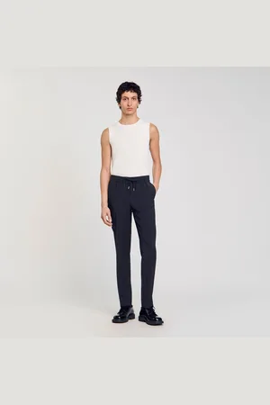 Sandro Elasticated straight-leg trousers