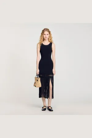 Sandro Fringed knit dress