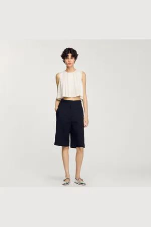 Sandro Linen-blend Bermuda shorts