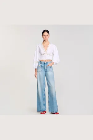 Sandro Poplin crop top