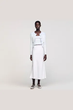 Sandro Long satin-effect skirt
