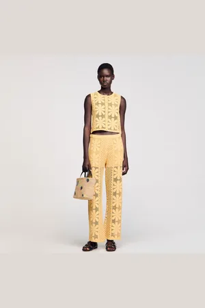 Sandro Crochet straight-leg trousers