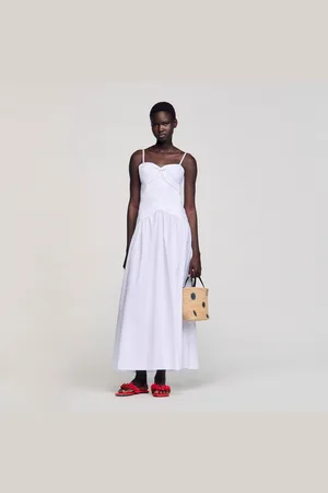 Sandro Draped bustier maxi dress
