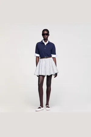 Sandro Spiral print skater skirt