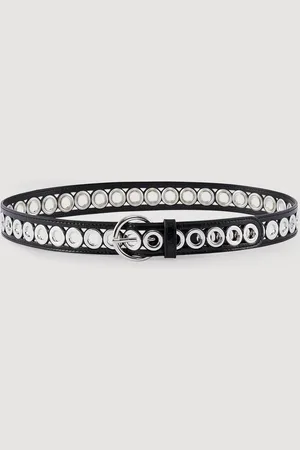 Sandro Belt with round buckle and eyelets