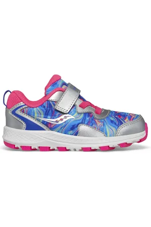 Saucony Flash 3.0 A/C Jr. Sneaker Silver|Pink|Blue, Size 6M