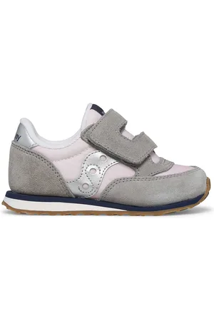 Saucony Baby Jazz Hook & Loop Sneaker Blush/Gray/Silver, Size 10M
