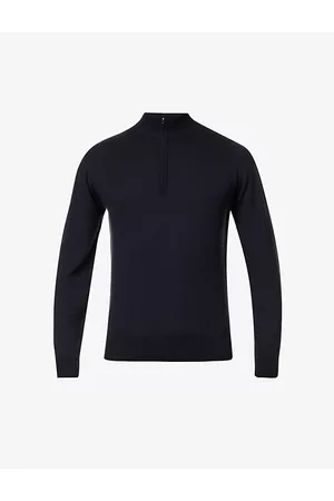 JOHN SMEDLEY Mens Concealed Zip Merino-Wool Jumper L