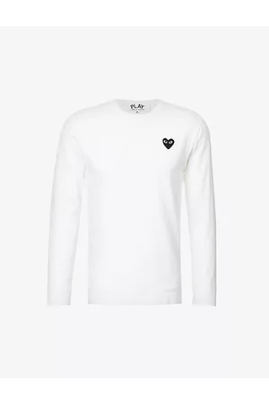 Comme des Garçons Mens Heart-Appliquéd Cotton-Jersey T-Shirt S