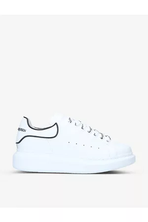 Alexander McQueen Women's Runway contrast-trim leather platform trainers