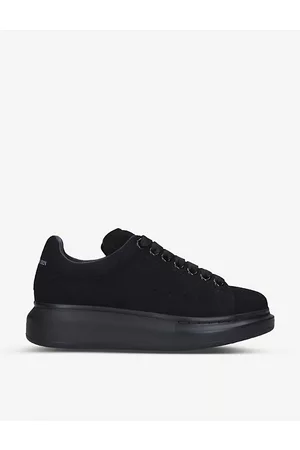 Alexander McQueen Women Platform Sneakers - Womens Runway Leather and Suede Platform Trainers 1.5
