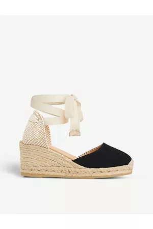 LK Bennett Womens Maureene Woven Canvas Wedge Espadrilles Eur 35 / 2 Uk Women