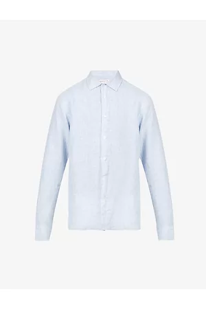 Orlebar Brown Mens Giles Relaxed-Fit Linen Shirt S