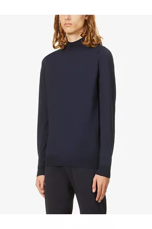 JOHN SMEDLEY Mens Harcourt High-Neck Wool Jumper S