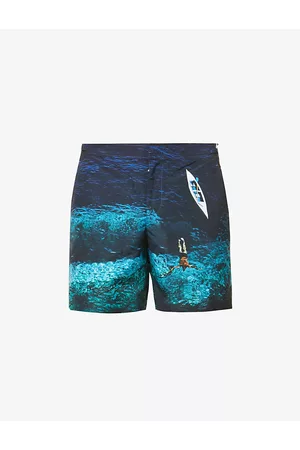 Orlebar Brown Mens Bulldog Photo Graphic-Print Slim-Fit Swim Shorts 31