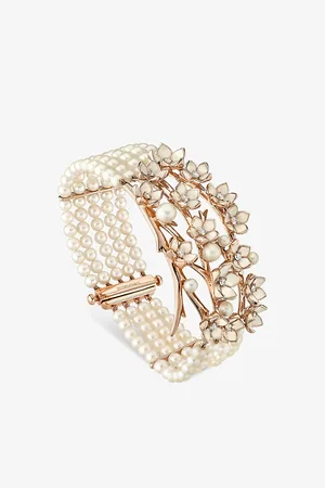 SHAUN LEANE Womens Cherry Blossom Rose Gold-Plated Vermeil, Diamond and Freshwater Pearl Bracelet L