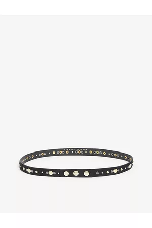 Claudie Pierlot Womens Noir / Gris Avega Studded Faux-leather Belt