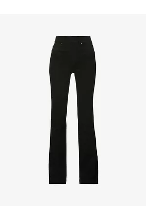 Spanx Womens Flared-Leg High-Rise Stretch Cotton-Blend Jeans Xs