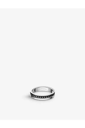 Boucheron Mens Quatre Black Edition 18ct White-Gold Wedding Band 49mm