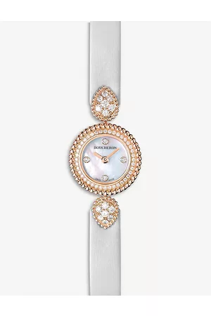 Boucheron Wa015507 Serpent Bohème 18ct Rose-Gold, Diamond and Mother-Of-Pearl Watch