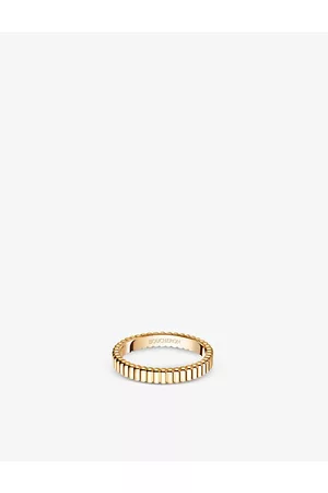 Boucheron Mens Quatre Grosgrain 18ct Gold Wedding Band 47mm