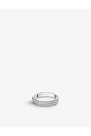 Boucheron Mens Quatre Radiant Edition 18ct White-Gold and 0.24ct Diamond Wedding Band 47mm