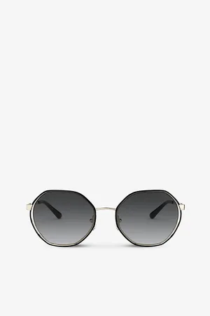 Michael Kors Womens Mk1072 57 Porto Metal Irregular-Frame Sunglasses