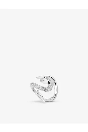 Shaun Leane Womens Silver Hook Sterling Silver and Diamond Ring M