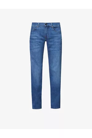 7 for all Mankind Mens Standard Luxe Performance Regular-Fit Straight-Leg Stretch-Denim Jeans 29