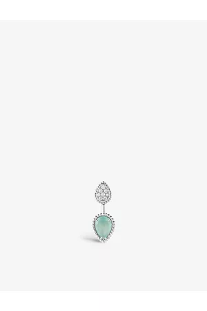 Boucheron Serpent Bohème 18ct White-Gold, 0.16ct Diamond and 1.53ct Aquaprase Single Stud Earring