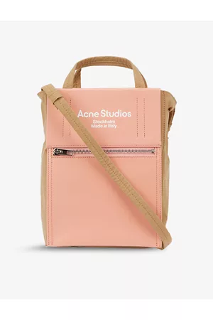 Acne Studios Women Tote Bags - Womens Baker Small Leather and Canvas Tote bag 26x24x13cm