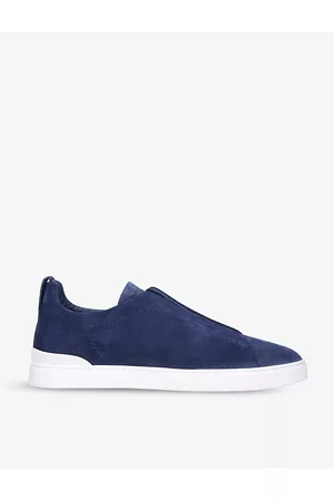 Ermenegildo Zegna Mens Triple Stitch Low-Top Suede Trainers Eur 42 / 8 Uk Men