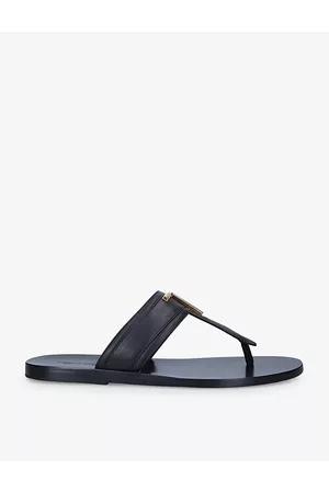 Tom Ford Men Sandals - Brighton logo-plaque leather sandals