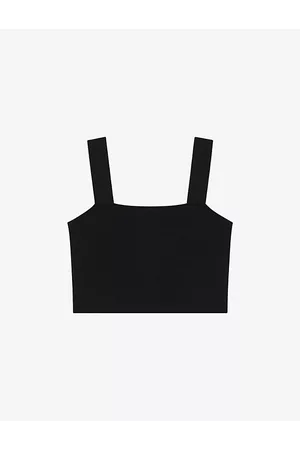 Maje Womens Maclyna Cropped Stretch-Jersey Top 10