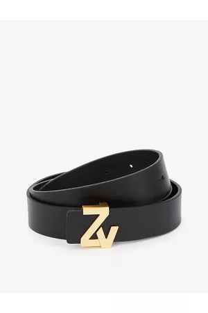 Zadig & Voltaire Womens Logo-Buckle Leather Belt S