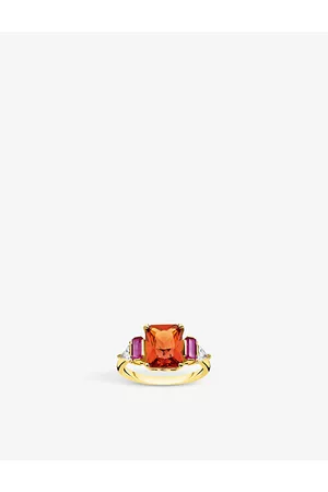 Thomas Sabo Womens Magic Stones 18ct Yellow Gold-Plated, Sterling- Silver and Mixed Stones Ring M
