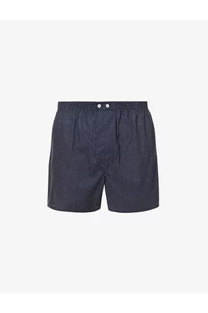 DEREK ROSE Mens Plaza Polka Dot-Pattern Classic-Fit Cotton Boxer Briefs L