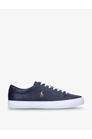 Ralph Lauren Women Sneakers - Longwood logo-print leather low-top trainers