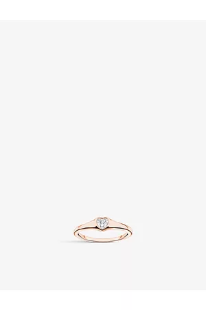 Thomas Sabo Womens Heart 18ct Rose Gold-Plated Sterling-Silver Ring M