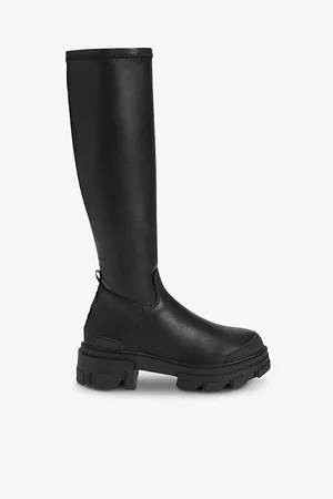 Kurt Geiger Womens Trekker Sock Faux-Leather Over-The-Knee Boots Eur 40 / 7 Uk Women