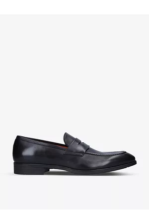 santoni Simon Leather Penny Loafers Eur 41 / 7 Uk Men