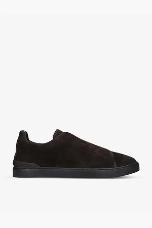 Ermenegildo Zegna Mens Triple Stitch Leather and Fabric Low-Top Trainers Eur 41 / 7 Uk Men