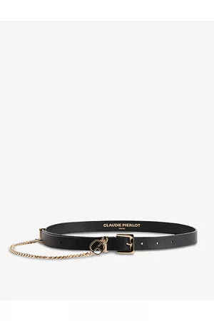 Claudie Pierlot Alicante chain-embellished leather belt
