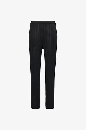 PLEATS PLEASE ISSEY MIYAKE Womens Pleated Slim-Fit Knitted Jersey Trousers 1
